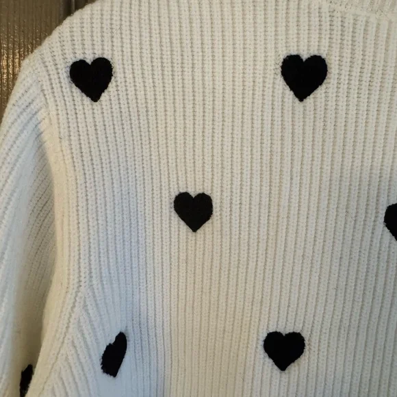 Anthropologie Valentine Ruffle Collar Heart Sweater - Picture 5 of 6